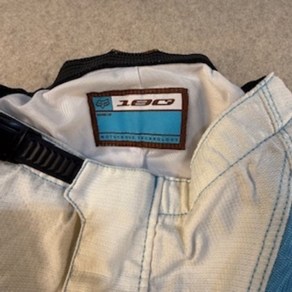 Fox Racing 180 Motocross Pants White Blue Brown Youth 26 MX Dirt Bike Gear - Picture 6 of 9